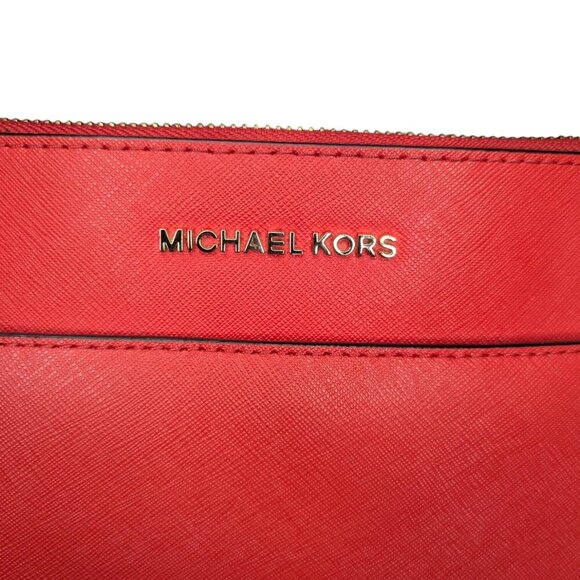 Michael Kors Ciara LG Tote Bag Leather Luggage Vibrant Red - See Description - Picture 7 of 10
